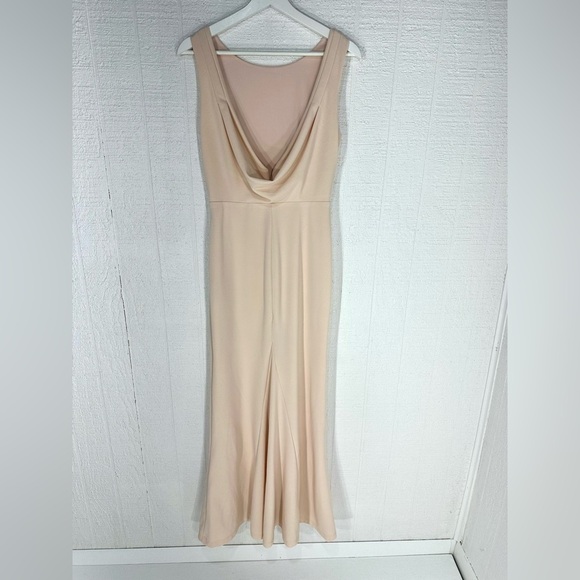 Lulus Call My Name Blush Pink low cowl back formal gown size S - Picture 7 of 16